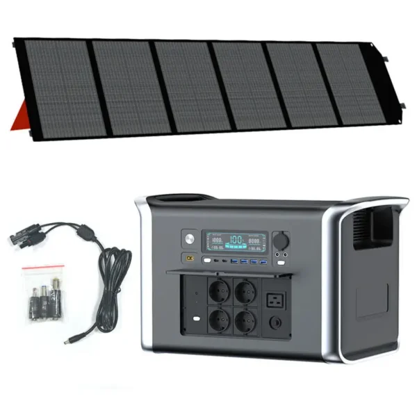 Centrale 2048Wh 2600W + panneau 200W, LiFePO4