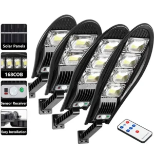 Lampe solaire 168LED étanche, ext., orientable, batterie 10000mAh.