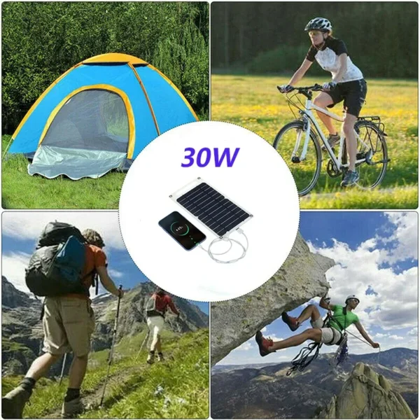 Panneau solaire 5V USB-C portable, léger, idéal téléphones, camping, IP65.