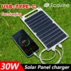 Panneau solaire 5V USB-C portable, léger, idéal téléphones, camping, IP65.