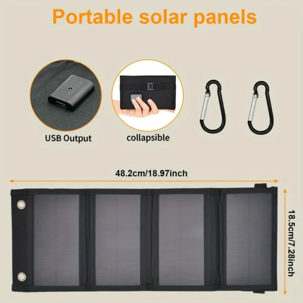 Chargeur Solaire USB Pliable Téléphone Camping