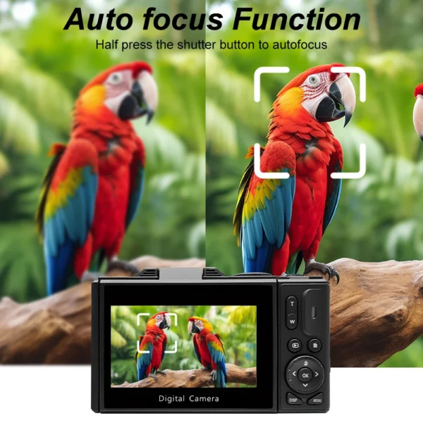 Compact numérique 4K 18X zoom, vidéo Vlog WiFi, écran rabattable