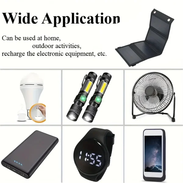 Chargeur Solaire USB Pliable Téléphone Camping