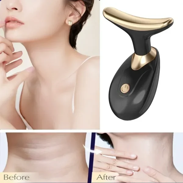 Masseur Lifting EMS – Raffermissant Visage & Cou, Thérapie LED Anti-Âge
