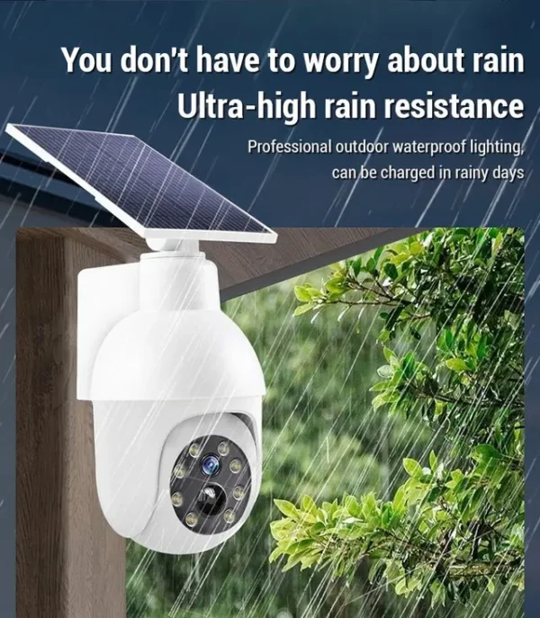 Lampe solaire étanche, capteur & caméra facticelation, étanche à la pluie