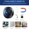 Xiaomi A11 Mini Caméra WiFi 1080P Détection Mouvement
