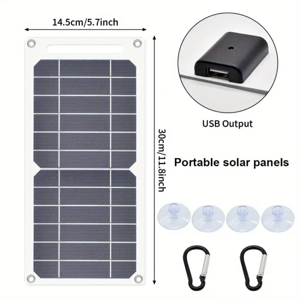 Chargeur Solaire USB Pliable Téléphone Camping
