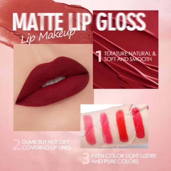 QIBEST Velvet Shine – Rouge à Lèvres Mat & Brillant Longue Durée