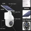 Lampe solaire étanche, capteur & caméra facticelation, étanche à la pluie