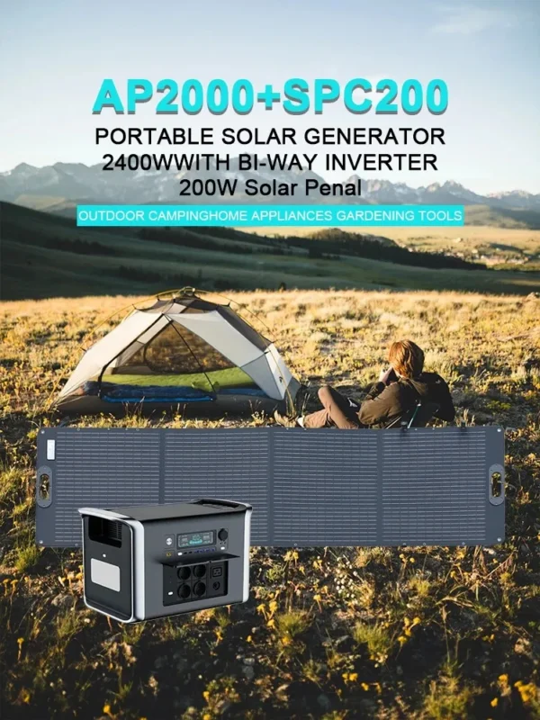 Centrale 2048Wh 2600W + panneau 200W, LiFePO4