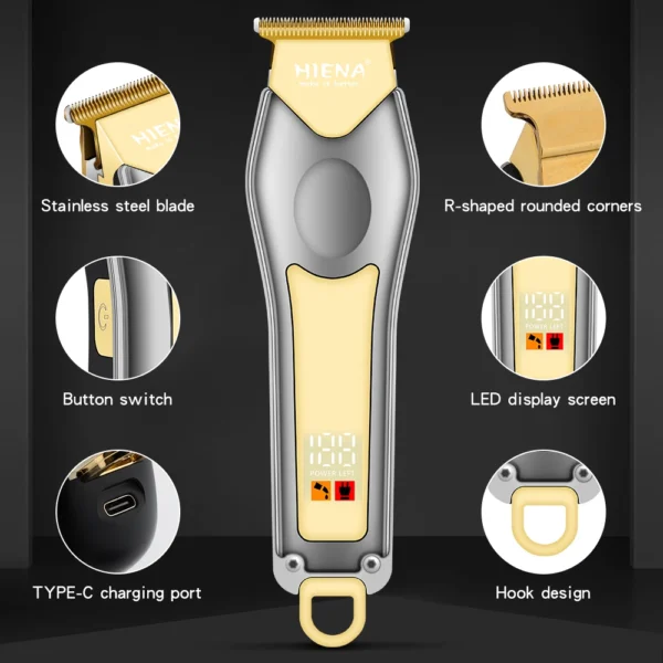 HIENA tondeuse cheveux pro sans fil LED rechargeable