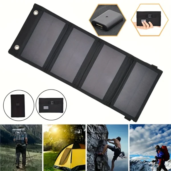 Chargeur Solaire USB Pliable Téléphone Camping