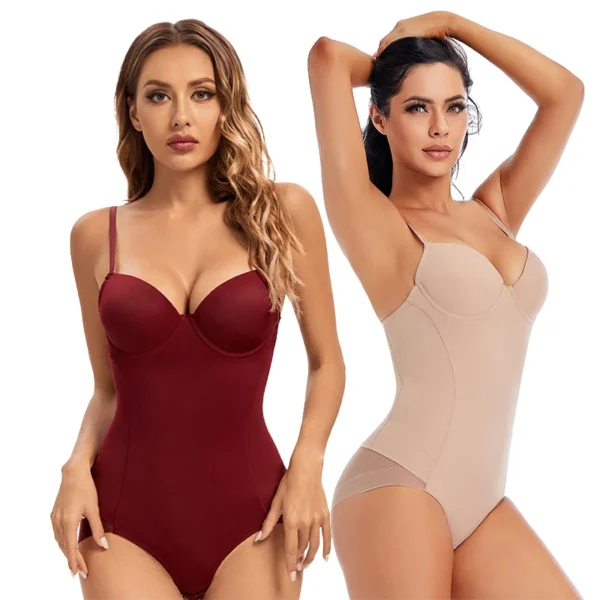 Body blanc à armatures pour femmes, extensible, couleur unie, sous-vêtements soyeux, vêtements modelants