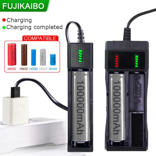 Chargeur USB 1/2/4 slots pour batteries Li-ion 3.7V 18650/16340/14500/26650