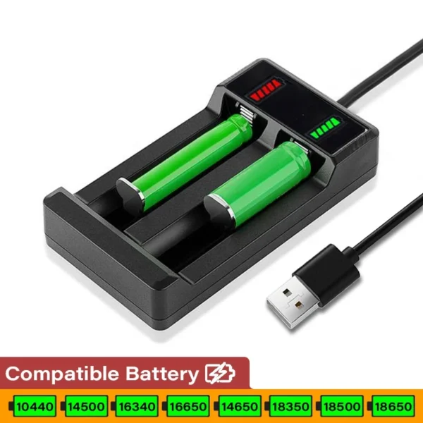 Chargeur USB 1/2/4 slots pour batteries Li-ion 3.7V 18650/16340/14500/26650