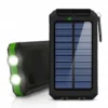 Batterie solaire 30000mAh étanche, USB, lampe LED.
