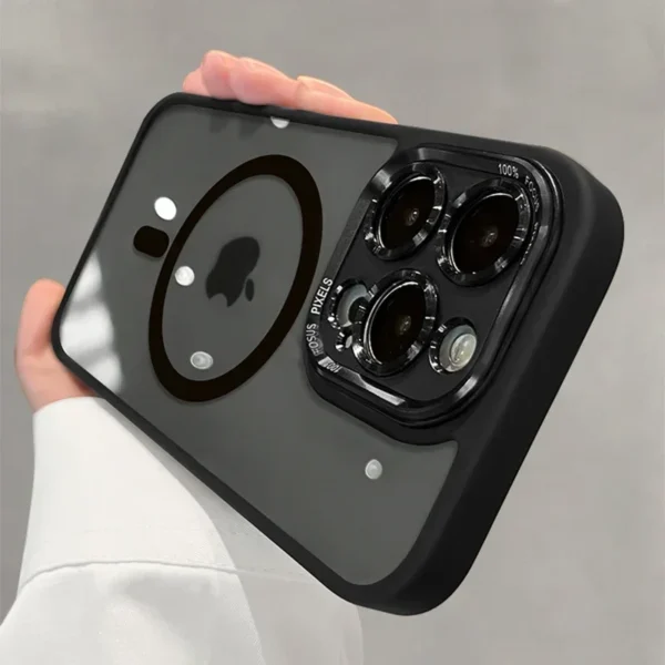Coque iPhone 16/15/14/13/12/11 Pro Max/Plus: Métal, Aimant, Charge sans fil, Rigide