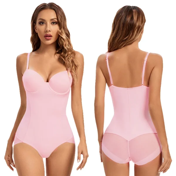 Body blanc à armatures pour femmes, extensible, couleur unie, sous-vêtements soyeux, vêtements modelants