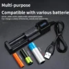 Chargeur USB 1/2/4 slots pour batteries Li-ion 3.7V 18650/16340/14500/26650