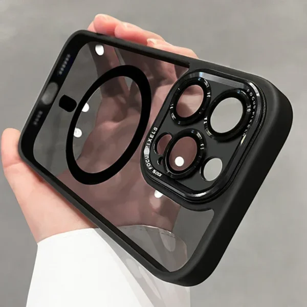 Coque iPhone 16/15/14/13/12/11 Pro Max/Plus: Métal, Aimant, Charge sans fil, Rigide