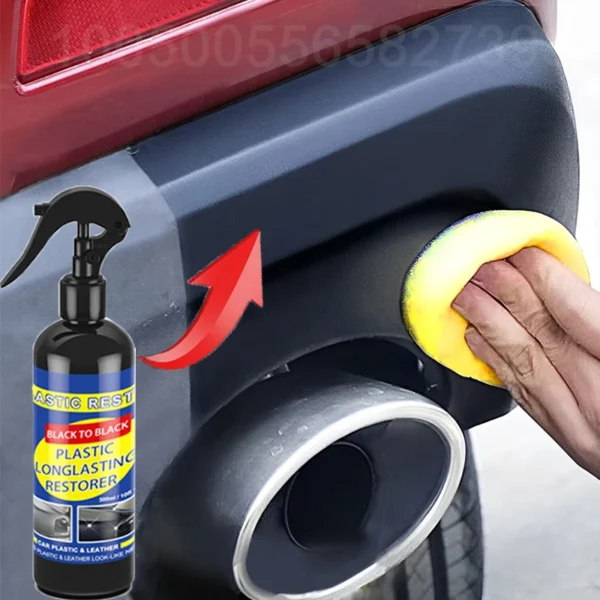 Rénovateur plastique auto : noir brillant, cuir, polish réparation.