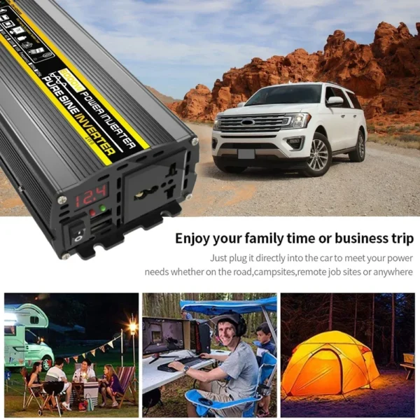 Onduleur Pur Sinus 3000W-8000W 12V DC vers 220V AC, affichage numérique, Auto/Maison