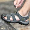 MIXIDELAI sandales cuir homme été grandes tailles 38-47