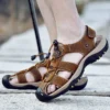 MIXIDELAI sandales cuir homme été grandes tailles 38-47