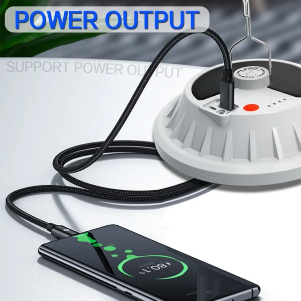Lampe LED Rechargeable 300W Solaire Télécommande Camping Marché Maison