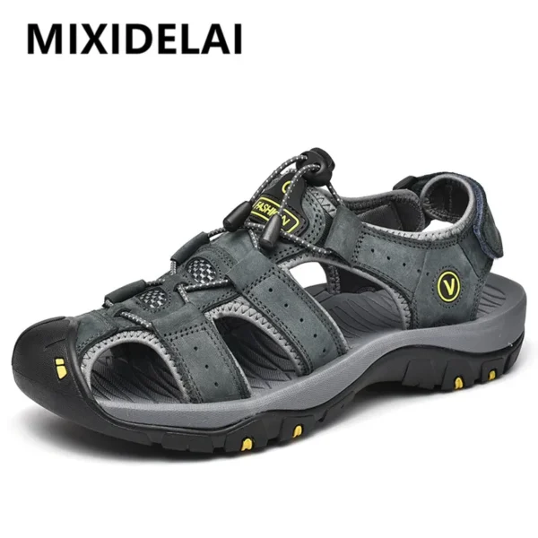 MIXIDELAI sandales cuir homme été grandes tailles 38-47