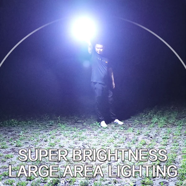Lampe LED Rechargeable 300W Solaire Télécommande Camping Marché Maison