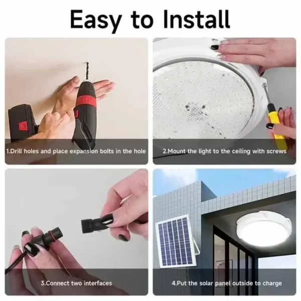 Lampe solaire LED 60/500W jardin/intérieur