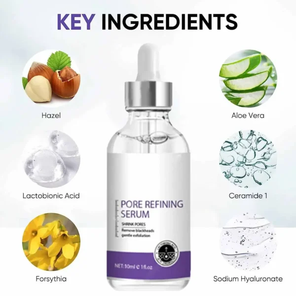Sérum visage : resserre pores, raffermit, répare, minimise.